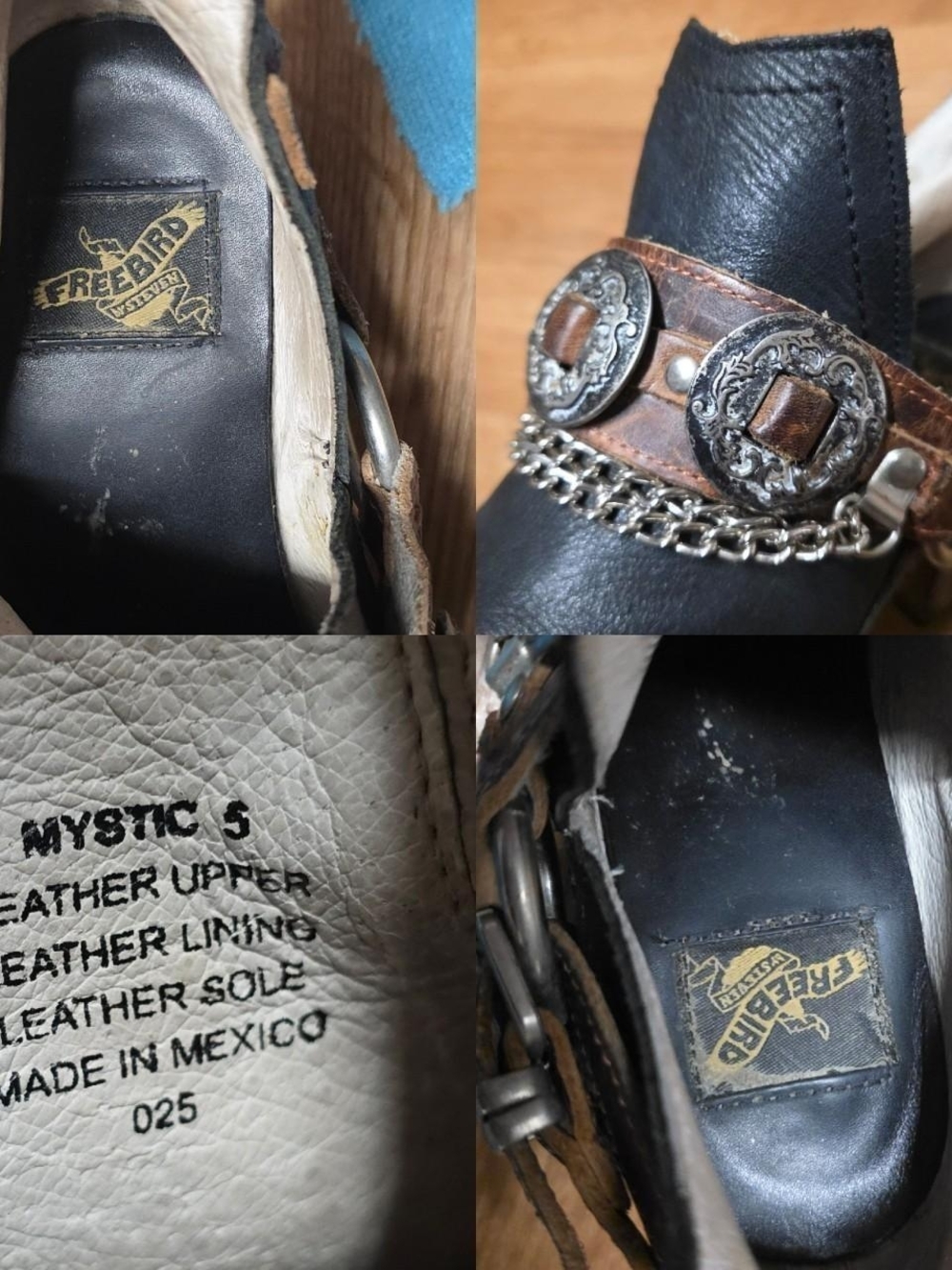 FREEBIRD BY STEVEN Freebird Mystic Chain Boot Belt Ankle Booties Size 5 - Picture 8 of 8